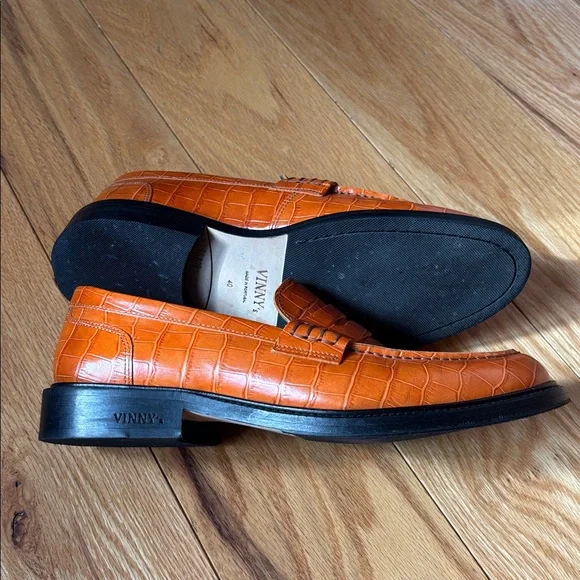 Men’s Vinny’s “Townee” leather crocodile brown loafers Sz 40 - Picture 6 of 12